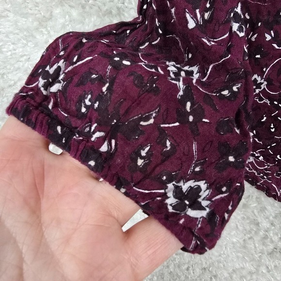 Roller Rabbit Top‎ Womens Small Purple Floral Long Sleeve Peasant Bloomcore - Picture 4 of 12